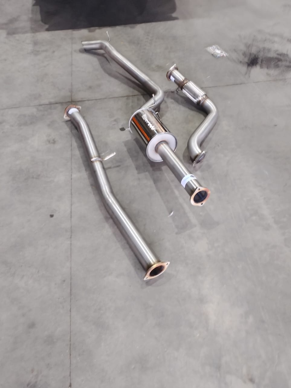 Stainless steel performance exhaust system ready for fitment