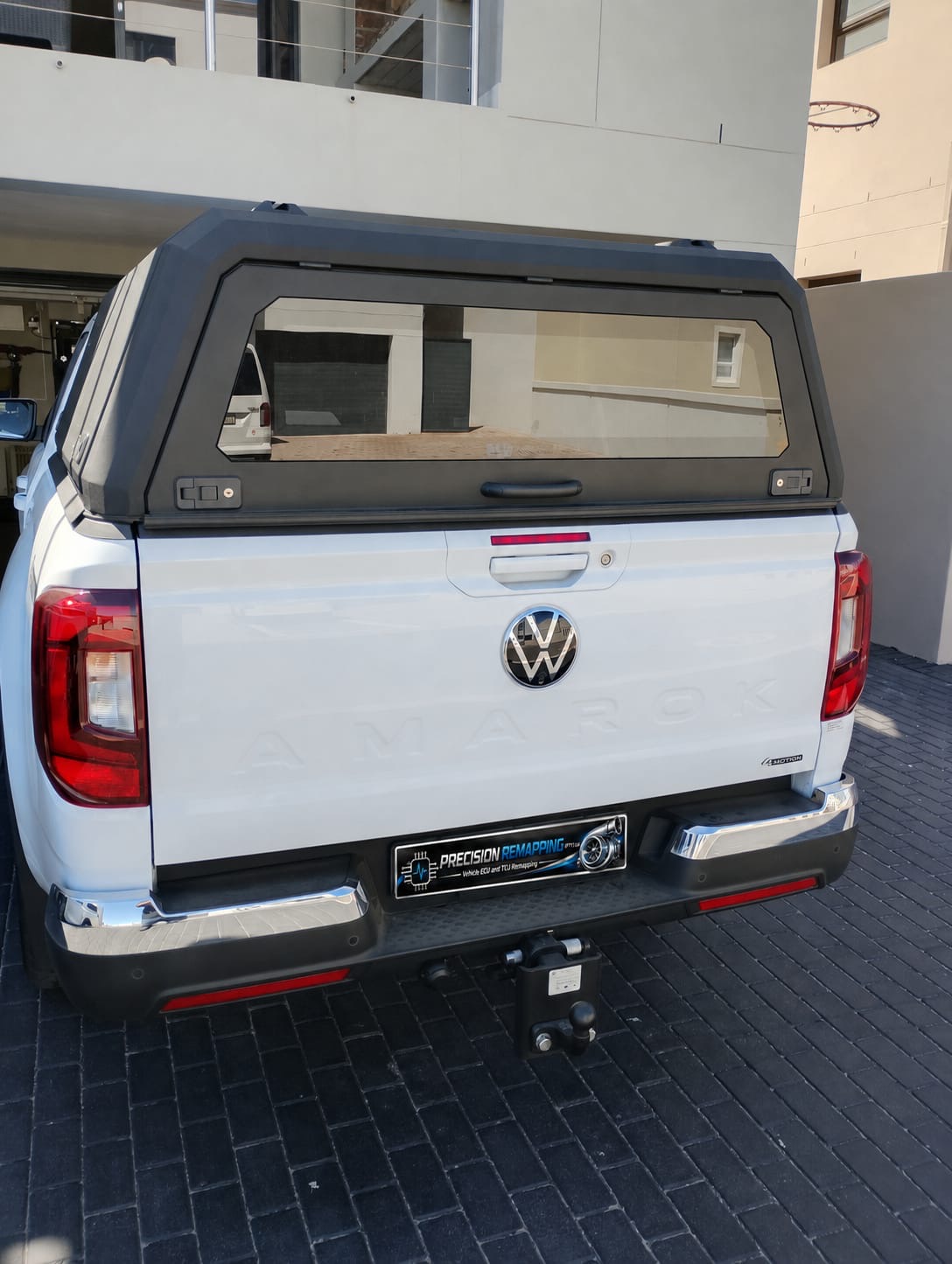 White VW Amarok 4Motion with canopy, remapped by Precision Remapping