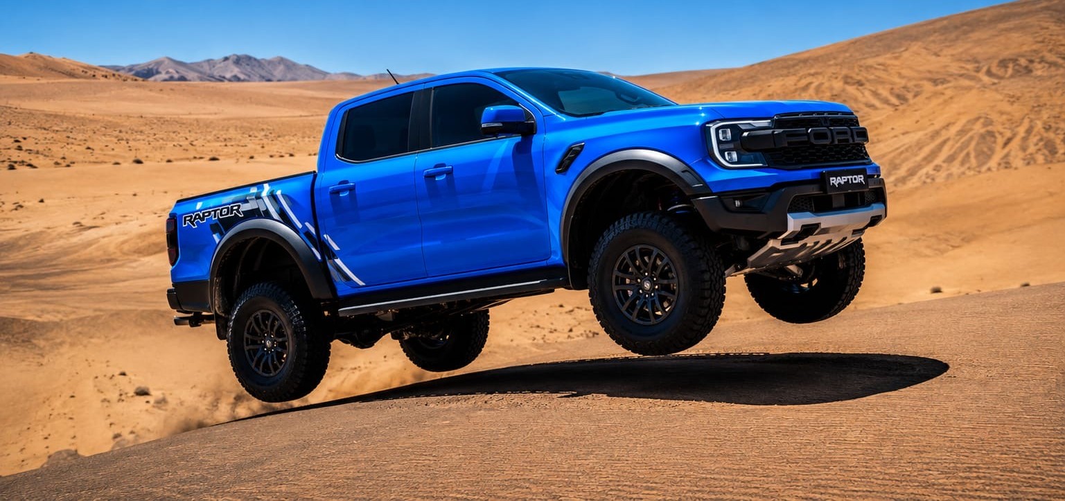Blue Ford Ranger Raptor tuned by Precision Remapping